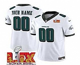 Men & Women & Youth Philadelphia Eagles Customized White 2025 Super Bowl LIX FUSE Vapor Limited Jersey,baseball caps,new era cap wholesale,wholesale hats